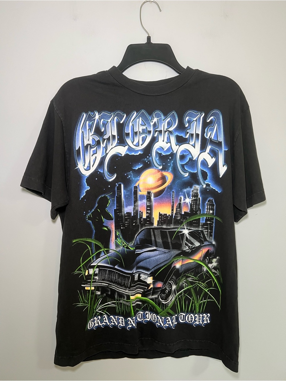 Black 'Gloria' Graphic Short Sleeve Tee